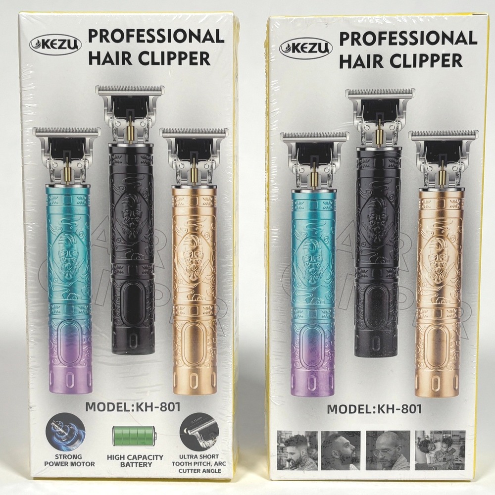 KEZU KH-801 Professional Hair Clipper Cordless Trimmer Grooming‎ Kit 2 Pack